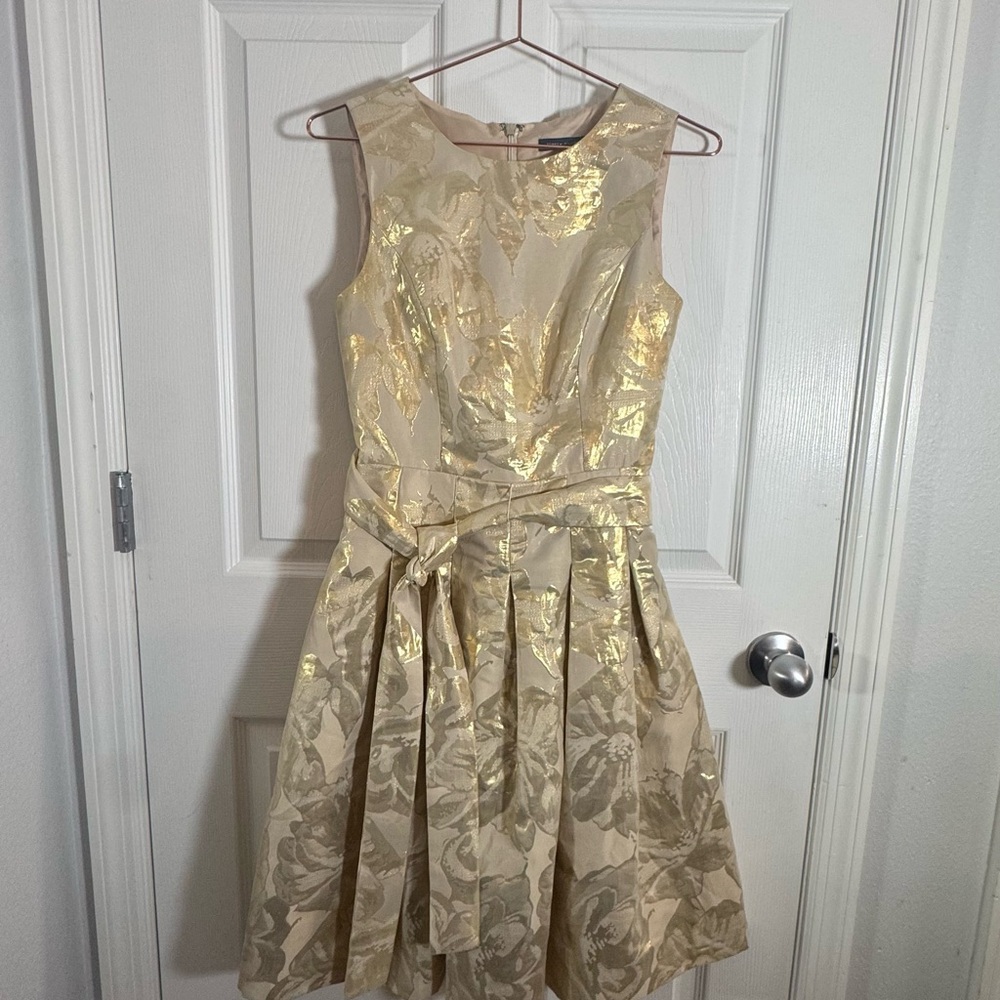 Tommy Hilfiger Gold Patterned Midi Dress - Picture 3 of 9